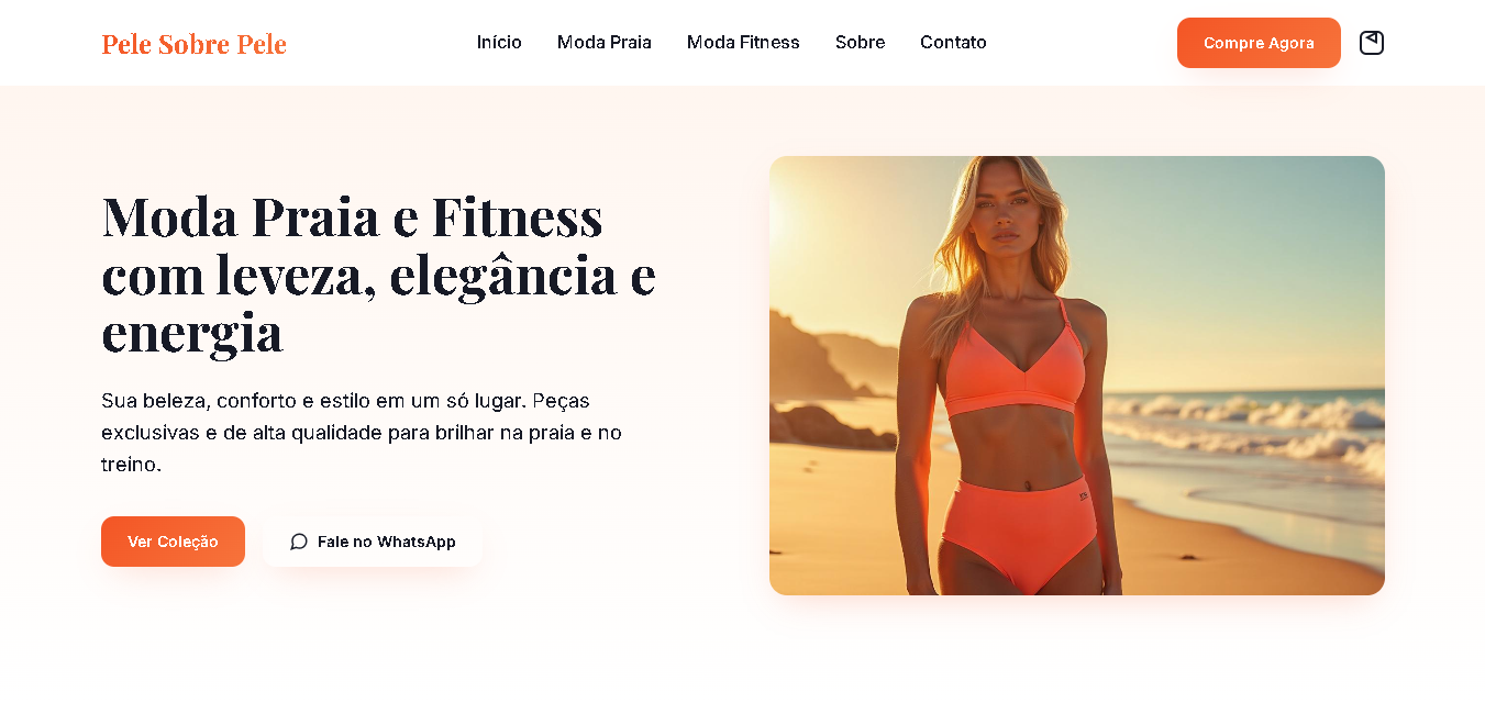 Site e loja virtual Pele Sobre Pele - moda feminina com design moderno